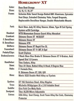 1998 hg xt specs