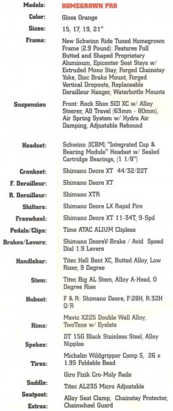 2000 hg pro specs